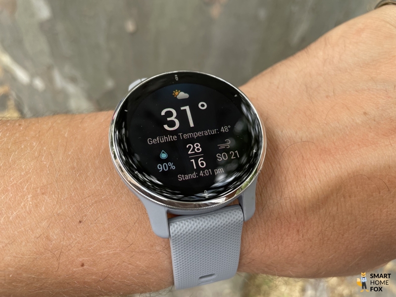 Вы можете увидеть приложение погоды на Garmin Venu 2 Plus.